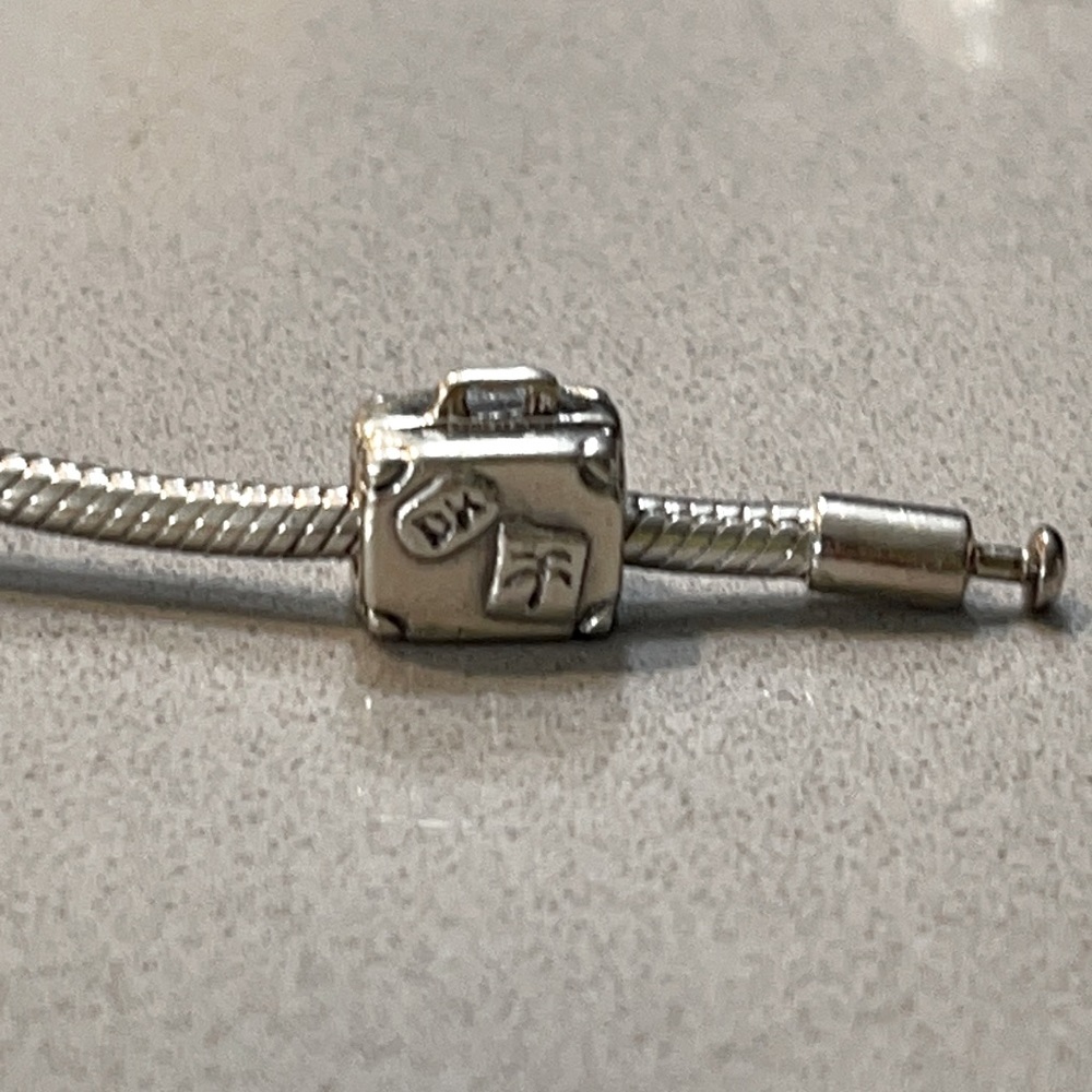 Pandora silver travel suitcase
